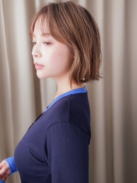 カバーヘアアンドスパ ブリス 浦和(COVER HAIR&SPA bliss) コーラルベージュブリーチなしくびれレイヤーボブZ浦和30代40代