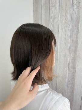 シエル 立川店(CIEL) イヤリングカラー×ボブ×オレンジベージュ【CIEL×maki】