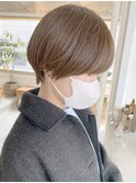 大人ショートボブマッシュショート丸みショートカット前髪あり