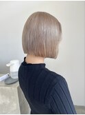 ホワイトベージュ/ハイトーンカラー透明感ボブミニボブタッセル