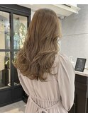 韓国×顔まわりカット×レイヤーカット×グレージュ