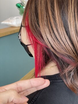 スナリー(Snaly) イヤリングカラー/赤/レッド/煉獄さん/鬼滅カラー/インナー