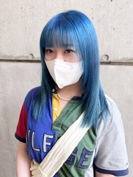 ヘアーデザイン アルエ(HAIR×design ARUE) ターコイズブルー×face layer