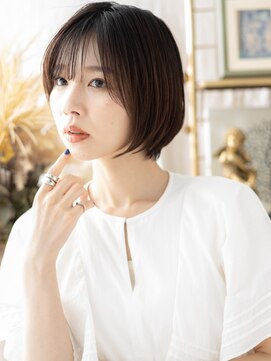 カバーヘア ブリス 川口(COVER HAIR bliss) バレイヤージュ前下がり丸みショートマッシュa川口20代30代40代