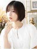 バレイヤージュ前下がり丸みショートマッシュa川口20代30代40代