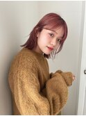 外ハネぱっつん 切りっぱなしボブ シースルー前髪