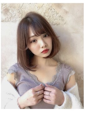 プアメリア 名古屋(Puamelia) トリートメント ブリーチなしダブルカラー 前髪縮毛矯正