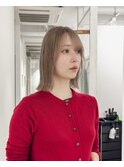 暖色ミルクティー / 切りっぱなしボブ