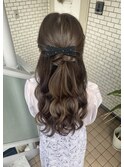ハーフアップ　アップヘア　女子会　デート