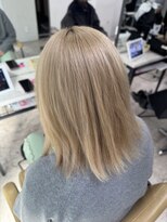 アジールヘア 所沢プロペ通り店(agir hair) ホワイトミルクティーベージュケアブリーチ小顔ワンレン所沢