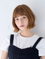 オーバーヘアー 大久保店(over hair) 【over hair】ケアブリーチ×切りっぱなしボブ×重めバング
