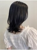 【CYAN】#10代#20代#ブルーアッシュ#透け感#ウルフ