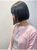 【吉田江梨】地毛風ストレートパーマ顎下ボブニュアンスカラー