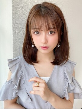 アフロートフクオカ(AFLOAT FUKUOKA) 【NEW OPEN】小顔前髪あり後れ毛サイドバングメルティカラー