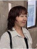 ウルフパーマ/パーマ/ワインレッド/オシャレパーマ/レイヤー