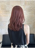 ピンクカラー×セミロング【東川口　艶カラー】