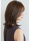 30代40代50代外ハネミディアムレイヤー髪質改善酸性ストレート