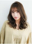 くびれヘアアプリコットオレンジハイライトカラー