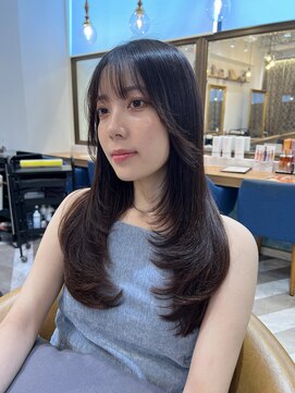 ロンドアベニール 北千住(Lond avenir) オリーブグレー/レイヤーカット/黒髪/マロンベージュ/北千住