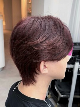 ナレ(NARE) 【chinami】韓国アイドル風レッドカラー/マッシュウルフ