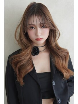 アンジェリカラボ 梅田店(ANGELICA LABO) 韓国風くびれレイヤーカット×グレージュ×透明感ブラウン川又