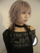 オルン(ORGN.)&nbsp;ロングウルフ　ハッシュカット　ハイトーン　ブリーチ　ウルフ