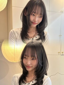 アンカーバイナチュラル(anchor by natural) 韓国風/レイヤー/前髪カット/オリーブ/透明感/ハッシュカット