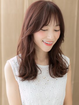 カバーヘア ブリス 上尾西口店(COVER HAIR bliss) ピンクミルクティーベージュ小顔フェミニンロングX上尾30代40代