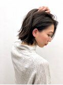 大人ブラック切りっぱなしボブ
