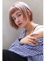 ブラン 広島本通(Blanc)&nbsp;【Blanc/広島本通】ピンクベージュ＿ハイトーンボブ＿オン眉