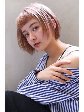 ブラン 広島本通(Blanc) 【Blanc/広島本通】ピンクベージュ_ハイトーンボブ_オン眉