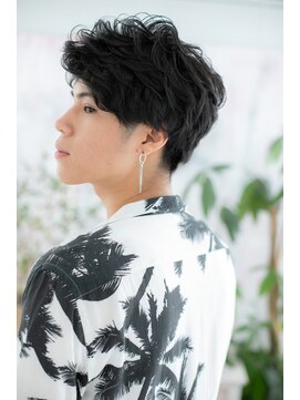 ミック ヘアアンドメイク アップ 駒込店(miq Hair&Make up) 黒髪ナチュラルアッシュアップバングくせ毛ショートa1