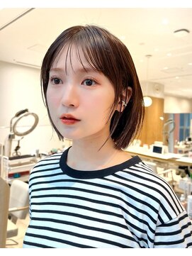 アフロートリノ(AFLOAT Leino) 【修】20代30代40代◎透明感カラー×韓国切りぱなしボブ