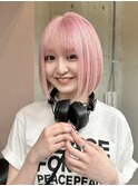 ホワイトピンク ボブ