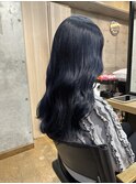 レイヤーカットブルーブラックインナーカラーケアブリーチ