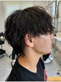 波巻きパーマメンズパーマメンズヘアツーブロックツイストパーマ