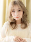 くすみベージュアッシュウェーブパーマ小顔ウルフZ越谷20代30代