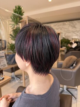 キャリ(CALI) ピンクハイライト＋ハンサムショート田町・三田・美容室・平林