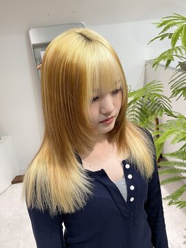 ミーム 原宿 表参道(meme) ◎ブロンドハイトーンデザインカラーアンブレラカラー金髪