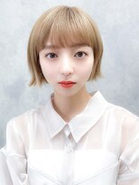 La fith hair link 瓢箪山店【ラフィス ヘアー リンク】【8月29日OPEN（予定）】&nbsp;【La fith】ハイトーンミニボブ×ブリーチ×シースルーバング
