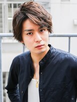 好感度アップ　ビジネス　ショートレイヤー　かき上げヘア