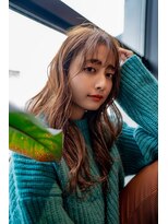 ケアリー 武蔵小杉(Carelly)&nbsp;大人かわいい前髪セシルカットココアブラウンフリンジウェーブ