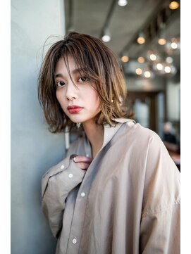 ケアリー 武蔵小杉(Carelly) 大人かわいい前髪セシルカットココアブラウンフリンジウェーブ