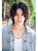 メーヴェ(Mowen) mowen 南堀江 メンズ ウルフ センターパート メンズパーマ