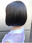 前髪なしショートボブ透明感ボブ