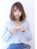 ローライトココアブラウン大人かわいいゆるふわシアーカラーボブ