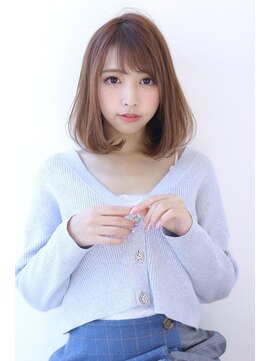 オーロ 緑地公園店(ORO) ローライトココアブラウン大人かわいいゆるふわシアーカラーボブ