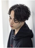 スパイラルパーマ/ツイストスパイラル波巻きメンズカットウルフ