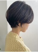 ナチュラルボブミニボブ黒髪ショートダブルカラーハイライト