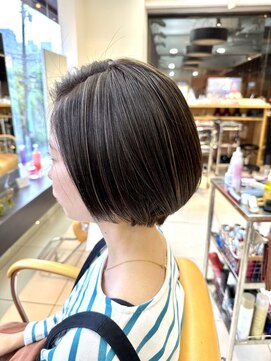 キサ ファータ 恵比寿(kisa fata) 大人可愛い20代30代40代黒髪ショートボブ ハイライト